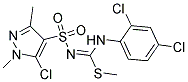 N4-[(2,4-DICHLOROANILINO)(METHYLTHIO)METHYLIDENE]-5-CHLORO-1,3-DIMETHYL-1H-PYRAZOLE-4-SULFONAMIDE 结构式