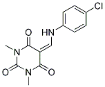 5-[(4-CHLOROANILINO)METHYLENE]-1,3-DIMETHYL-2,4,6(1H,3H,5H)-PYRIMIDINETRIONE 结构式