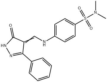 N,N-DIMETHYL-4-([(5-OXO-3-PHENYL-1,5-DIHYDRO-4H-PYRAZOL-4-YLIDEN)METHYL]AMINO)BENZENESULFONAMIDE 结构式