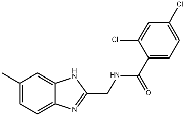 2,4-DICHLORO-N-[(5-METHYL-1H-1,3-BENZIMIDAZOL-2-YL)METHYL]BENZENECARBOXAMIDE 结构式