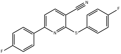 6-(4-FLUOROPHENYL)-2-[(4-FLUOROPHENYL)SULFANYL]NICOTINONITRILE 结构式