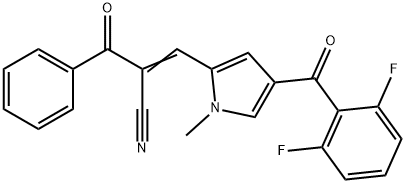 2-Benzoyl-3-[4-(2,6-difluorobenzoyl)-1-methyl-1H-pyrrol-2-yl]acrylonitrile 结构式
