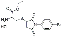 ETHYL 2-AMINO-3-([1-(4-BROMOPHENYL)-2,5-DIOXOTETRAHYDRO-1H-PYRROL-3-YL]SULFANYL)PROPANOATE HYDROCHLORIDE 结构式