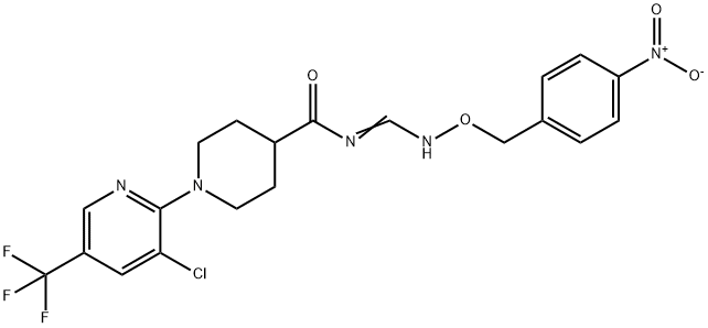 1-[3-CHLORO-5-(TRIFLUOROMETHYL)-2-PYRIDINYL]-N-(([(4-NITROBENZYL)OXY]AMINO)METHYLENE)-4-PIPERIDINECARBOXAMIDE 结构式