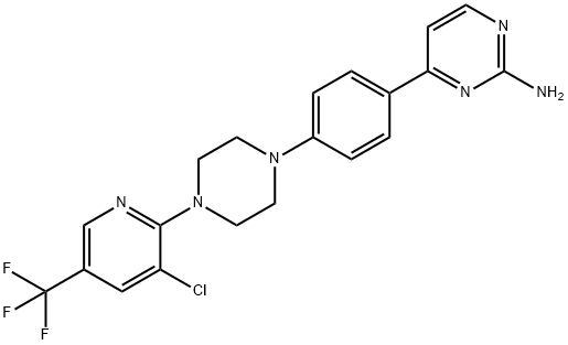 4-(4-(4-[3-CHLORO-5-(TRIFLUOROMETHYL)-2-PYRIDINYL]PIPERAZINO)PHENYL)-2-PYRIMIDINAMINE 结构式
