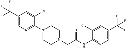 N-[3-CHLORO-5-(TRIFLUOROMETHYL)-2-PYRIDINYL]-2-(4-[3-CHLORO-5-(TRIFLUOROMETHYL)-2-PYRIDINYL]PIPERAZINO)ACETAMIDE 结构式