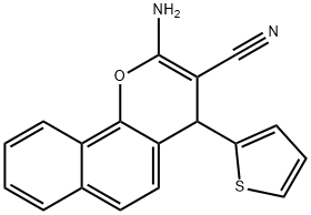 2-AMINO-4-(2-THIENYL)-4H-BENZO[H]CHROMENE-3-CARBONITRILE 结构式