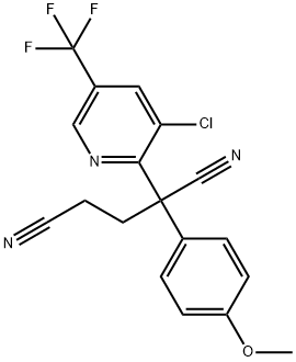 2-[3-CHLORO-5-(TRIFLUOROMETHYL)-2-PYRIDINYL]-2-(4-METHOXYPHENYL)PENTANEDINITRILE 结构式