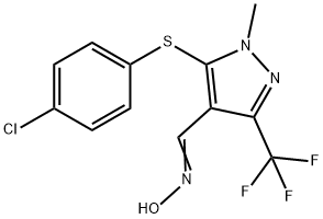 5-[(4-CHLOROPHENYL)SULFANYL]-1-METHYL-3-(TRIFLUOROMETHYL)-1H-PYRAZOLE-4-CARBALDEHYDE OXIME 结构式