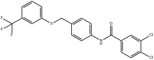 3,4-DICHLORO-N-[4-(([3-(TRIFLUOROMETHYL)PHENYL]SULFANYL)METHYL)PHENYL]BENZENECARBOXAMIDE 结构式