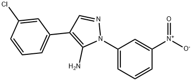 4-(3-CHLOROPHENYL)-1-(3-NITROPHENYL)-1H-PYRAZOL-5-AMINE 结构式