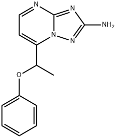 7-(1-苯氧基乙基)[1,2,4]三唑并[1,5-A]嘧啶-2-胺 结构式