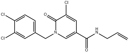 N-ALLYL-5-CHLORO-1-(3,4-DICHLOROBENZYL)-6-OXO-1,6-DIHYDRO-3-PYRIDINECARBOXAMIDE 结构式