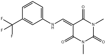 1,3-DIMETHYL-5-([3-(TRIFLUOROMETHYL)ANILINO]METHYLENE)-2,4,6(1H,3H,5H)-PYRIMIDINETRIONE 结构式