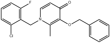 3-(BENZYLOXY)-1-(2-CHLORO-6-FLUOROBENZYL)-2-METHYL-4(1H)-PYRIDINONE 结构式