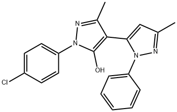 1-(4-Chlorophenyl)-1'-phenyl-3,3'-dimethyl-5-hydroxy[4,5']-bipyrazol 结构式