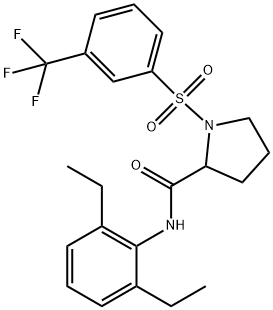 N-(2,6-Diethylphenyl)-1-([3-(trifluoromethyl)phenyl]sulfonyl)-2-pyrrolidinecarboxamide 结构式