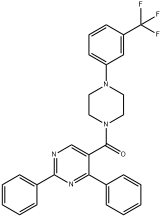 (2,4-Diphenyl-5-pyrimidinyl)(4-[3-(trifluoromethyl)phenyl]piperazino)methanone 结构式