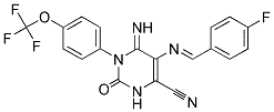5-(1-AZA-2-(4-FLUOROPHENYL)VINYL)-4-IMINO-2-OXO-3-(4-(TRIFLUOROMETHOXY)PHENYL)-1H-1,3-DIAZINE-6-CARBONITRILE 结构式