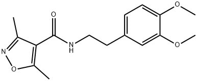 N-(3,4-二甲氧基苯乙基)-3,5-二甲基异噁唑-4-甲酰胺 结构式