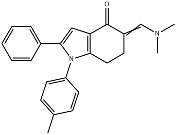 5-[(DIMETHYLAMINO)METHYLENE]-1-(4-METHYLPHENYL)-2-PHENYL-1,5,6,7-TETRAHYDRO-4H-INDOL-4-ONE 结构式