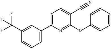 2-PHENOXY-6-[3-(TRIFLUOROMETHYL)PHENYL]NICOTINONITRILE 结构式