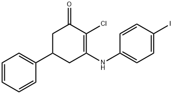 2-CHLORO-3-((4-IODOPHENYL)AMINO)-5-PHENYLCYCLOHEX-2-EN-1-ONE 结构式