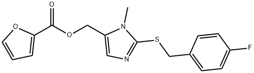 (2-[(4-FLUOROBENZYL)SULFANYL]-1-METHYL-1H-IMIDAZOL-5-YL)METHYL 2-FUROATE 结构式