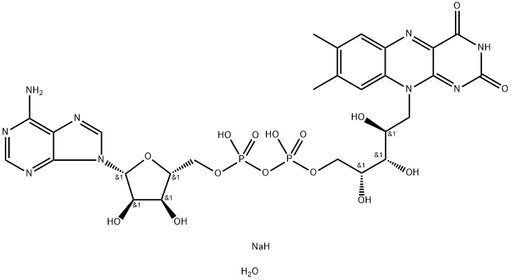 黄素腺嘌呤二核苷酸二钠盐水合物 结构式