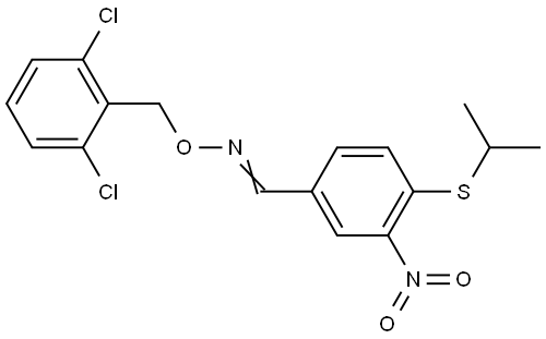 4-(Isopropylsulfanyl)-3-nitrobenzenecarbaldehyde O-(2,6-dichlorobenzyl)oxime 结构式