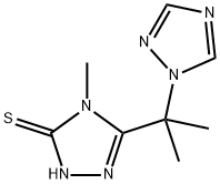 4-METHYL-5-[1-METHYL-1-(1H-1,2,4-TRIAZOL-1-YL)ETHYL]-4H-1,2,4-TRIAZOL-3-YLHYDROSULFIDE 结构式