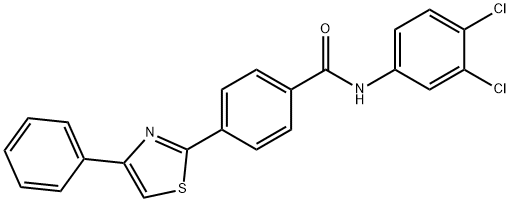 N-(3,4-DICHLOROPHENYL)-4-(4-PHENYL-1,3-THIAZOL-2-YL)BENZENECARBOXAMIDE 结构式