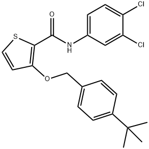 3-([4-(TERT-BUTYL)BENZYL]OXY)-N-(3,4-DICHLOROPHENYL)-2-THIOPHENECARBOXAMIDE 结构式