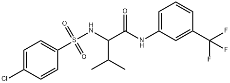 2-([(4-CHLOROPHENYL)SULFONYL]AMINO)-3-METHYL-N-[3-(TRIFLUOROMETHYL)PHENYL]BUTANAMIDE 结构式