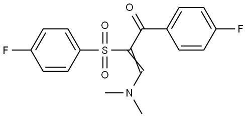 3-(Dimethylamino)-1-(4-fluorophenyl)-2-[(4-fluorophenyl)sulfonyl]-2-propen-1-one 结构式