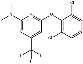 4-(2,6-DICHLOROPHENOXY)-N,N-DIMETHYL-6-(TRIFLUOROMETHYL)-2-PYRIMIDINAMINE 结构式