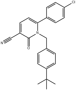 1-[4-(TERT-BUTYL)BENZYL]-6-(4-CHLOROPHENYL)-2-OXO-1,2-DIHYDRO-3-PYRIDINECARBONITRILE 结构式