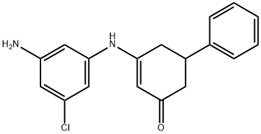 3-((3-AMINO-5-CHLOROPHENYL)AMINO)-5-PHENYLCYCLOHEX-2-EN-1-ONE 结构式