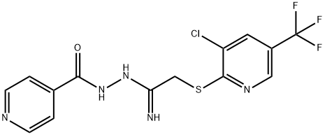 N'-(2-([3-CHLORO-5-(TRIFLUOROMETHYL)-2-PYRIDINYL]SULFANYL)ETHANIMIDOYL)ISONICOTINOHYDRAZIDE 结构式