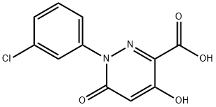 1-(3-CHLOROPHENYL)-4-HYDROXY-6-OXO-1,6-DIHYDRO-3-PYRIDAZINECARBOXYLIC ACID 结构式