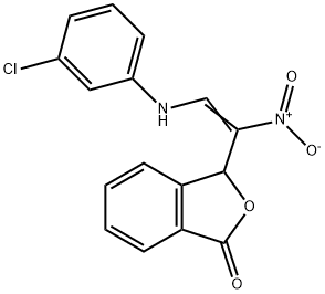 3-[2-(3-Chloroanilino)-1-nitrovinyl]-2-benzofuran-1(3H)-one 结构式