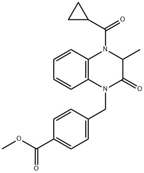Methyl 4-([4-(cyclopropylcarbonyl)-3-methyl-2-oxo-3,4-dihydro-1(2H)-quinoxalinyl]methyl)benzenecarboxylate 结构式