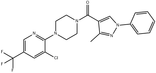 (4-[3-CHLORO-5-(TRIFLUOROMETHYL)-2-PYRIDINYL]PIPERAZINO)(3-METHYL-1-PHENYL-1H-PYRAZOL-4-YL)METHANONE 结构式