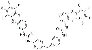 N-(4-[4-(([3-(2,3,4,5,6-PENTAFLUOROPHENOXY)ANILINO]CARBONYL)AMINO)BENZYL]PHENYL)-N'-[3-(2,3,4,5,6-PENTAFLUOROPHENOXY)PHENYL]UREA 结构式