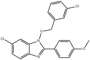 4-(6-CHLORO-1-[(3-CHLOROBENZYL)OXY]-1H-1,3-BENZIMIDAZOL-2-YL)PHENYL METHYL ETHER 结构式