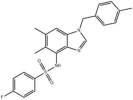 N-[5,6-Dimethyl-1-(4-methylbenzyl)-1H-1,3-benzimidazol-4-yl]-4-fluorobenzenesulfonamide 结构式