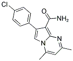 7-(4-CHLOROPHENYL)-2,4-DIMETHYLPYRROLO[1,2-A]PYRIMIDINE-8-CARBOXAMIDE 结构式
