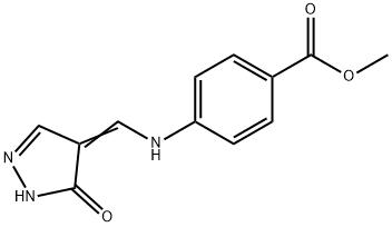 4-[(5-OXO-1,5-DIHYDRO-PYRAZOL-4-YLIDENEMETHYL)-AMINO]-BENZOIC ACID METHYL ESTER 结构式