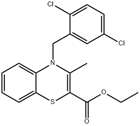 ETHYL 4-(2,5-DICHLOROBENZYL)-3-METHYL-4H-1,4-BENZOTHIAZINE-2-CARBOXYLATE 结构式