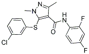 5-[(3-CHLOROPHENYL)SULFANYL]-N-(2,4-DIFLUOROPHENYL)-1,3-DIMETHYL-1H-PYRAZOLE-4-CARBOXAMIDE 结构式